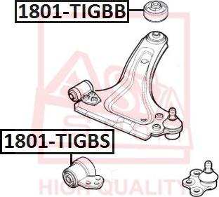 ASVA 1801-TIGBS - Сайлентблок, рычаг подвески колеса autospares.lv