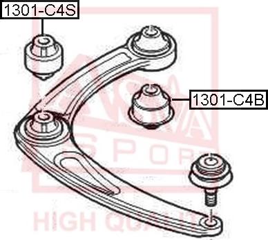 ASVA 1301-C4B - Сайлентблок, рычаг подвески колеса autospares.lv