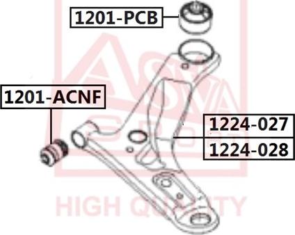 ASVA 1201-ACNF - Сайлентблок, рычаг подвески колеса autospares.lv