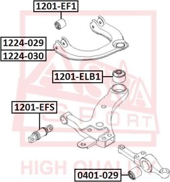 ASVA 1201-ELB1 - Сайлентблок, рычаг подвески колеса autospares.lv