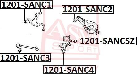 ASVA 1201-SANC4 - Сайлентблок, рычаг подвески колеса autospares.lv