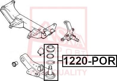 ASVA 1220-POR - Шаровая опора, несущий / направляющий шарнир autospares.lv