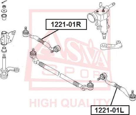 ASVA 1221-01R - Наконечник рулевой тяги, шарнир autospares.lv