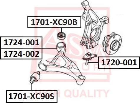 ASVA 1724-002 - Рычаг подвески колеса autospares.lv