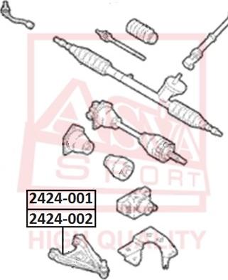 ASVA 2424-002 - Рычаг подвески колеса autospares.lv