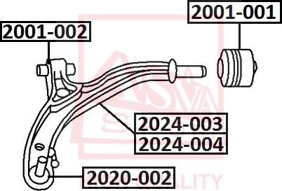 ASVA 2020-002 - Шаровая опора, несущий / направляющий шарнир autospares.lv