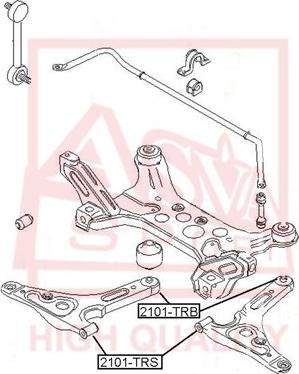 ASVA 2101-TRB - Сайлентблок, рычаг подвески колеса autospares.lv