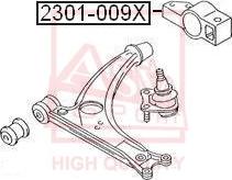 ASVA 2301-009X - Сайлентблок, рычаг подвески колеса autospares.lv