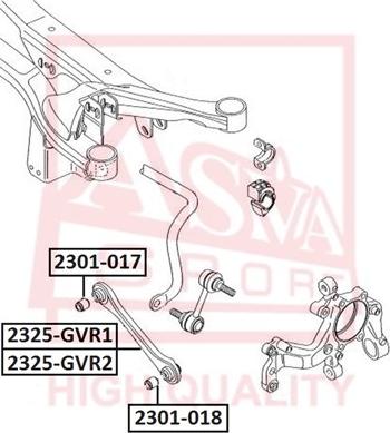 ASVA 2325-GVR1 - Рычаг подвески колеса autospares.lv