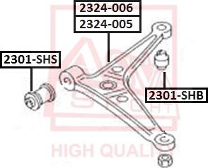 ASVA 2301-SHS - Сайлентблок, рычаг подвески колеса autospares.lv