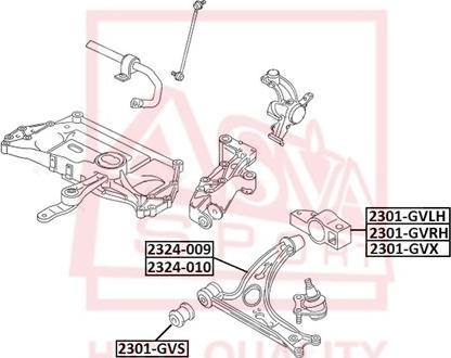 ASVA 2324-010 - Рычаг подвески колеса autospares.lv