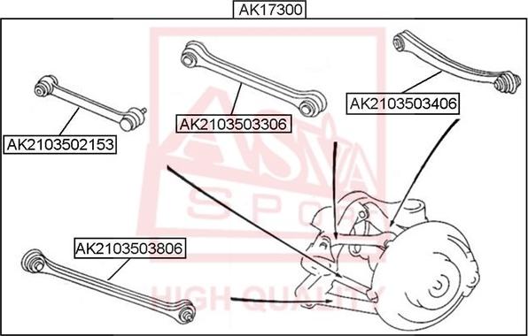 ASVA AK2103503306 - Рычаг подвески колеса autospares.lv