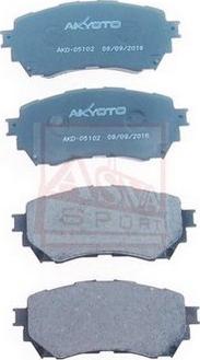 ASVA AKD-05102 - Тормозные колодки, дисковые, комплект autospares.lv