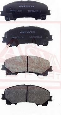 ASVA AKD-02108 - Тормозные колодки, дисковые, комплект autospares.lv