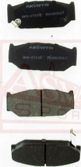 ASVA AKD-07105 - Тормозные колодки, дисковые, комплект autospares.lv