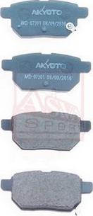 ASVA AKD-07201 - Тормозные колодки, дисковые, комплект autospares.lv