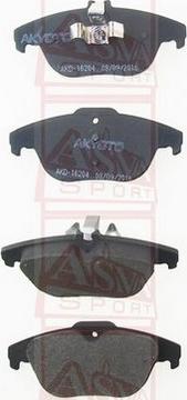 ASVA AKD-16204 - Тормозные колодки, дисковые, комплект autospares.lv