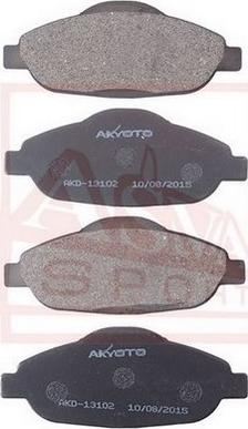 ASVA AKD-13102 - Тормозные колодки, дисковые, комплект autospares.lv