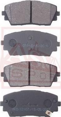 ASVA AKD-12107 - Тормозные колодки, дисковые, комплект autospares.lv