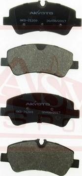 ASVA AKD-21203 - Тормозные колодки, дисковые, комплект autospares.lv