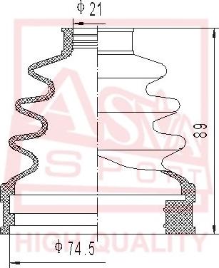 ASVA ASBT-506 - Пыльник, приводной вал autospares.lv