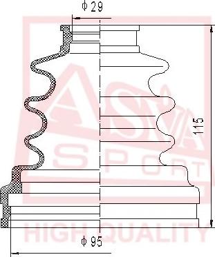 ASVA ASBT-64 - Пыльник, приводной вал autospares.lv