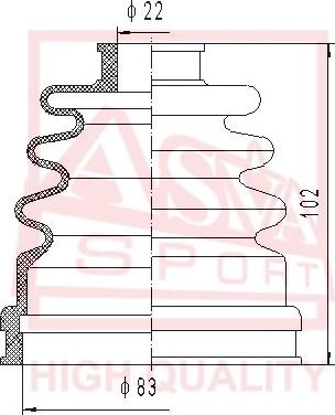 ASVA ASBT-116 - Пыльник, приводной вал autospares.lv