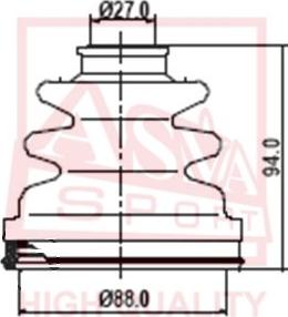 ASVA ASBT-137 - Пыльник, приводной вал autospares.lv