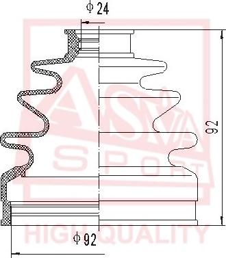 ASVA ASBT-122 - Пыльник, приводной вал autospares.lv