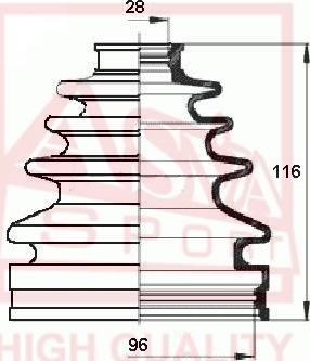 ASVA ASBT-816 - Пыльник, приводной вал autospares.lv