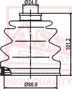 ASVA ASBT-2082 - Пыльник, приводной вал autospares.lv