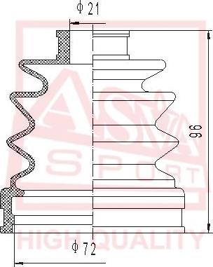 ASVA ASBT-2154 - Пыльник, приводной вал autospares.lv