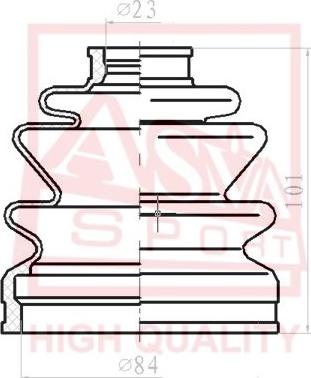 ASVA ASBT-2126 - Пыльник, приводной вал autospares.lv