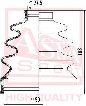 ASVA ASBT-ACV4 - Пыльник, приводной вал autospares.lv