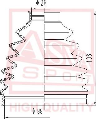 ASVA ASBT-BT50 - Пыльник, приводной вал autospares.lv