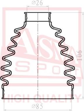 ASVA ASBT-CW5 - Пыльник, приводной вал autospares.lv