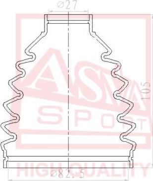 ASVA ASBT-CY3 - Пыльник, приводной вал autospares.lv