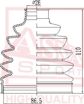 ASVA ASBT-E83 - Пыльник, приводной вал autospares.lv