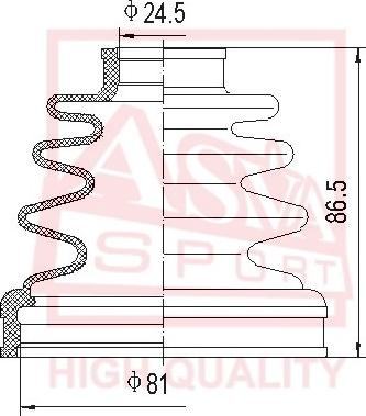 ASVA ASBT-INB25 - Пыльник, приводной вал autospares.lv