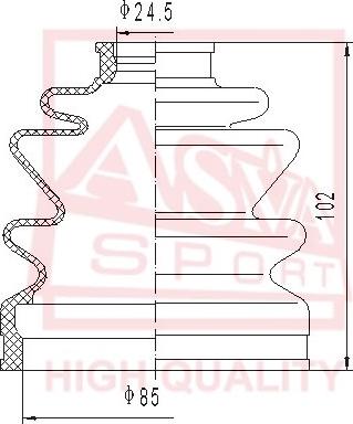 ASVA ASBT-INLNSF - Пыльник, приводной вал autospares.lv