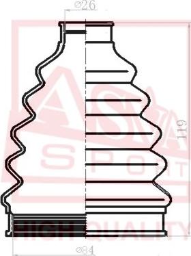 ASVA ASBT-XE70 - Пыльник, приводной вал autospares.lv