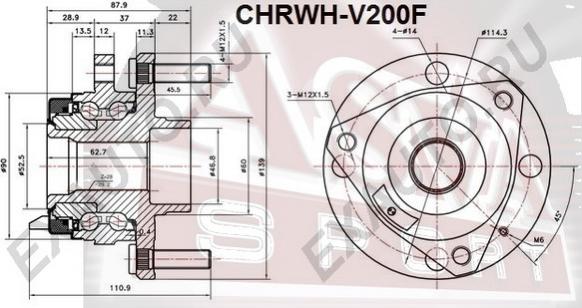ASVA CHRWH-V200F - Ступица колеса, поворотный кулак autospares.lv