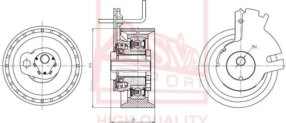 ASVA CTBP-001 - Ролик натяжителя, клиновой ремень autospares.lv