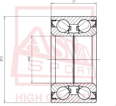 ASVA DAC40750037 - Подшипник ступицы колеса autospares.lv