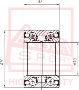 ASVA DAC40700043 - Подшипник ступицы колеса autospares.lv