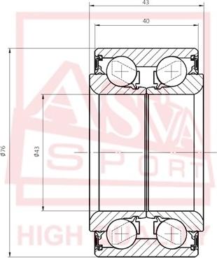 ASVA DAC43760043-40 - Подшипник ступицы колеса autospares.lv