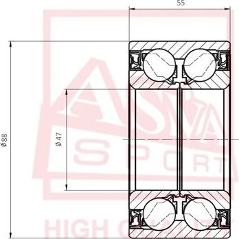 ASVA DAC47880055 - Подшипник ступицы колеса autospares.lv