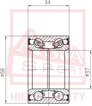 ASVA DAC37680034 - Подшипник ступицы колеса autospares.lv