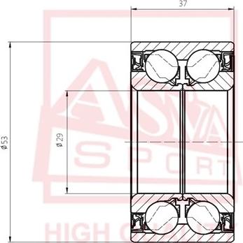 ASVA DAC29530037 - Подшипник ступицы колеса autospares.lv