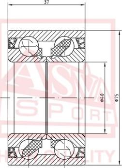 ASVA DACM40750037 - Подшипник ступицы колеса autospares.lv